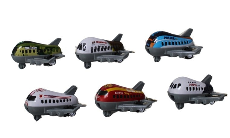 Flugzeug 6er Set, ca. 7,5 cm, sortiert, ideal für Kinder und Sammler