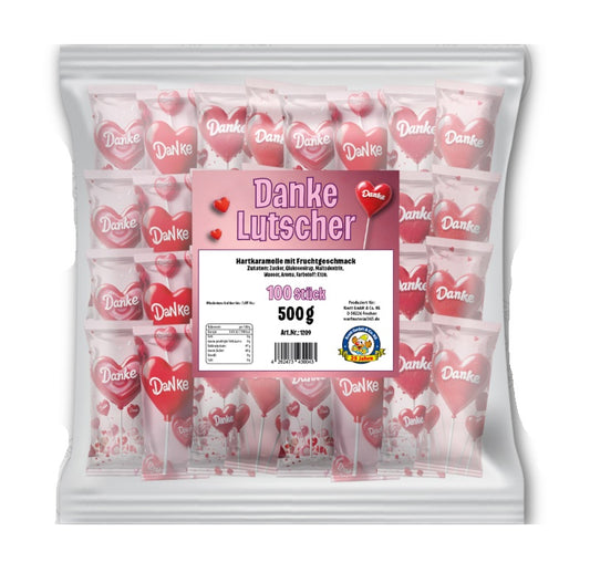 100 x Lutscher "Danke" 500g