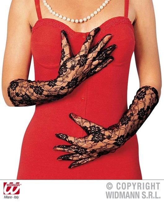 Handschuhe lang schwarz aus Spitze
