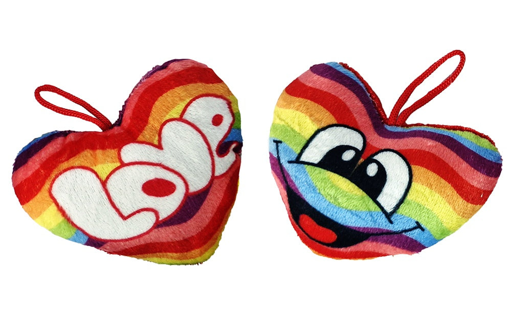Herz in Regenbogenfarben, 2-fach sortiert, ca. 11 x 8 cm