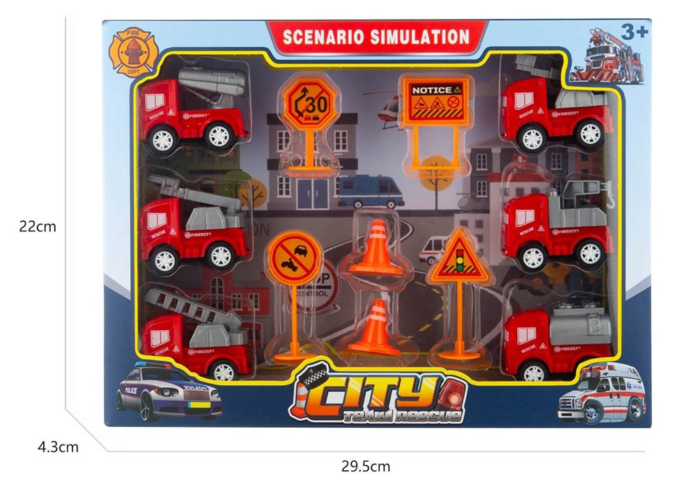 Feuerwehr 13 Teiliges-Set im Box verpackt ca 22x29,5x4,3cm