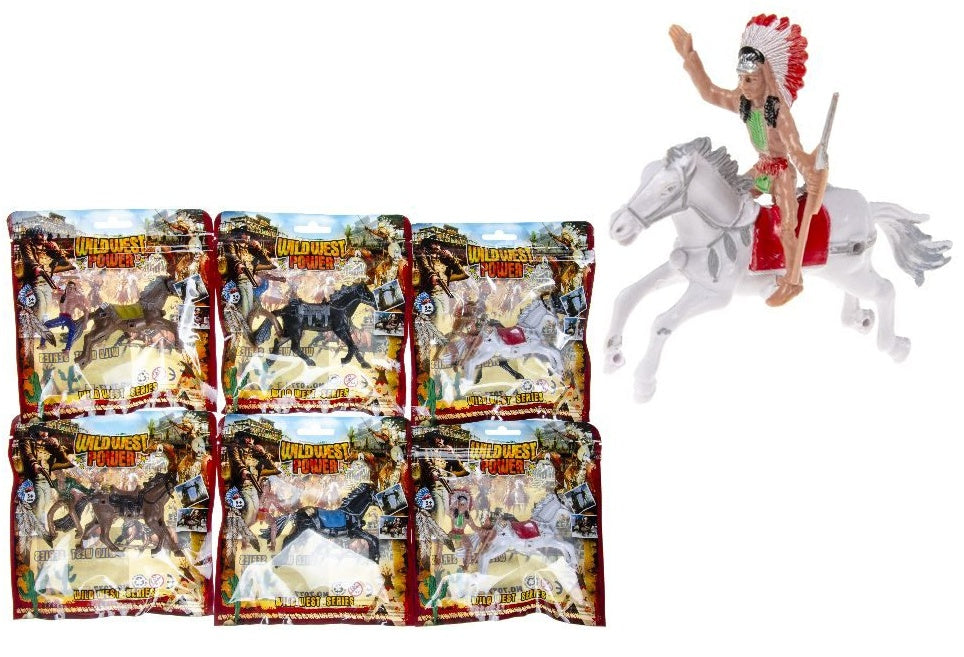 Wild West Set 6 fach sortiert im Beutel 15,5x16,5cm Cowboy und Indianer