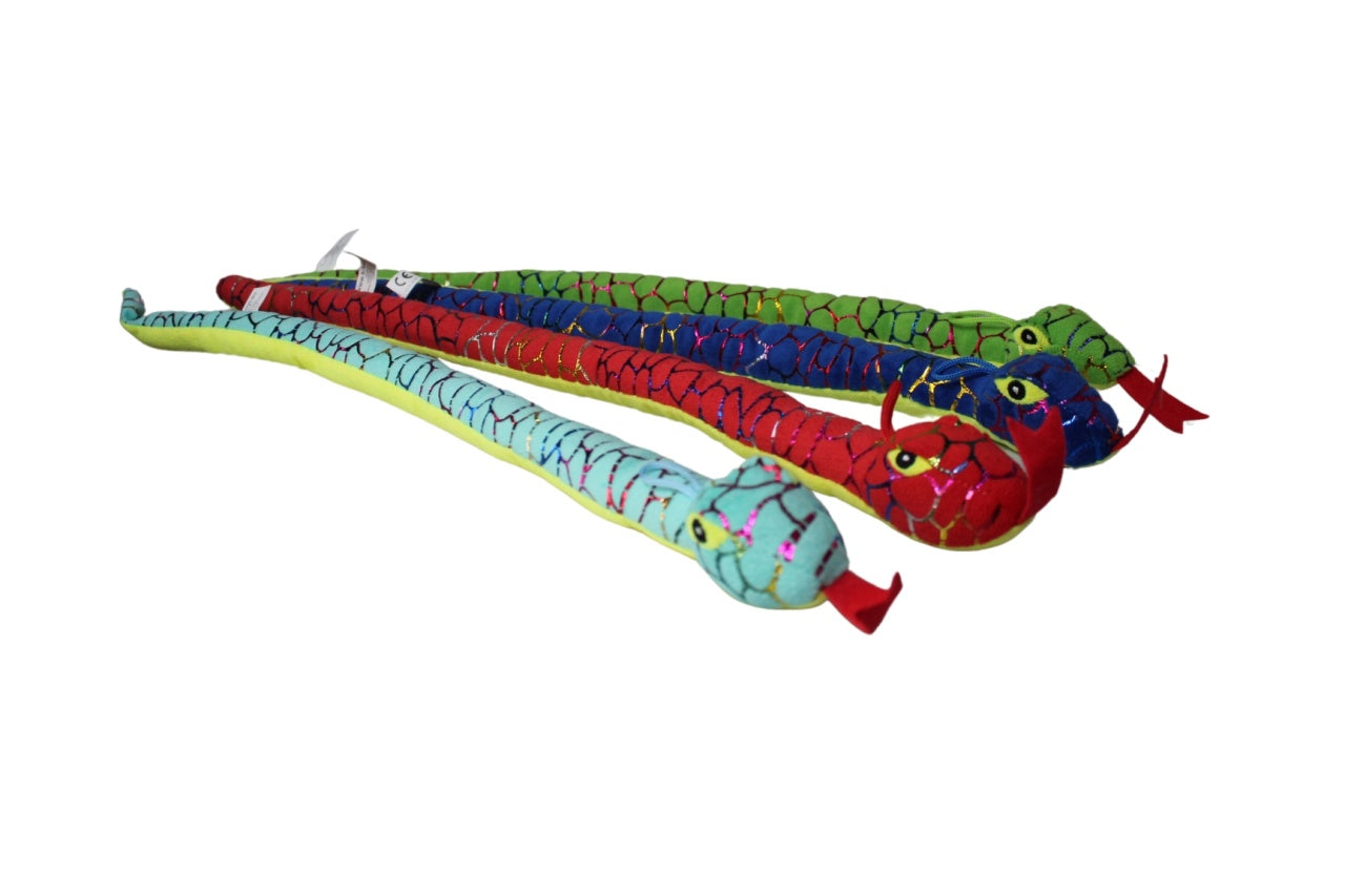 Schlange 60 cm, sortiert in 4 Farben, ideal für Spiel und Dekoration