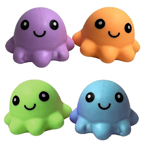 Oktopus Quetschtier Antistress ca 8cm (TPR + Flour)