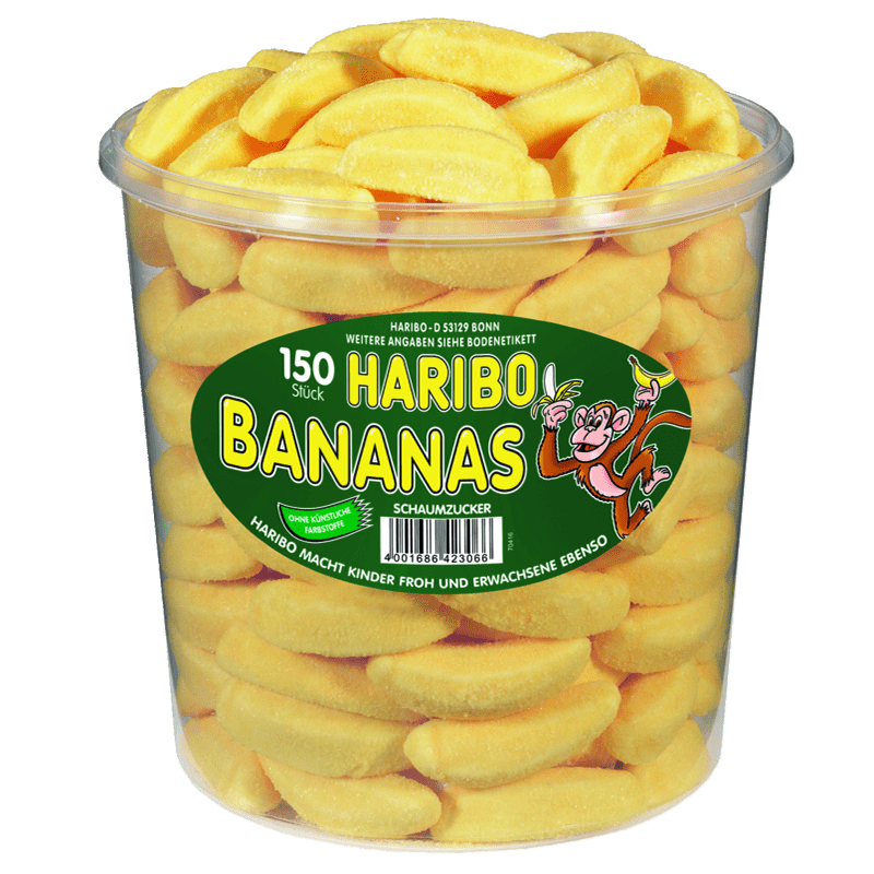Haribo Bananas 150 Stück in der Dose