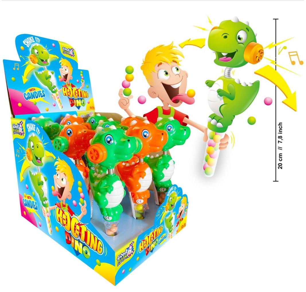 Alex Sweets GmbH Sweet Flash Hooting Dino 12 Stück im Karton