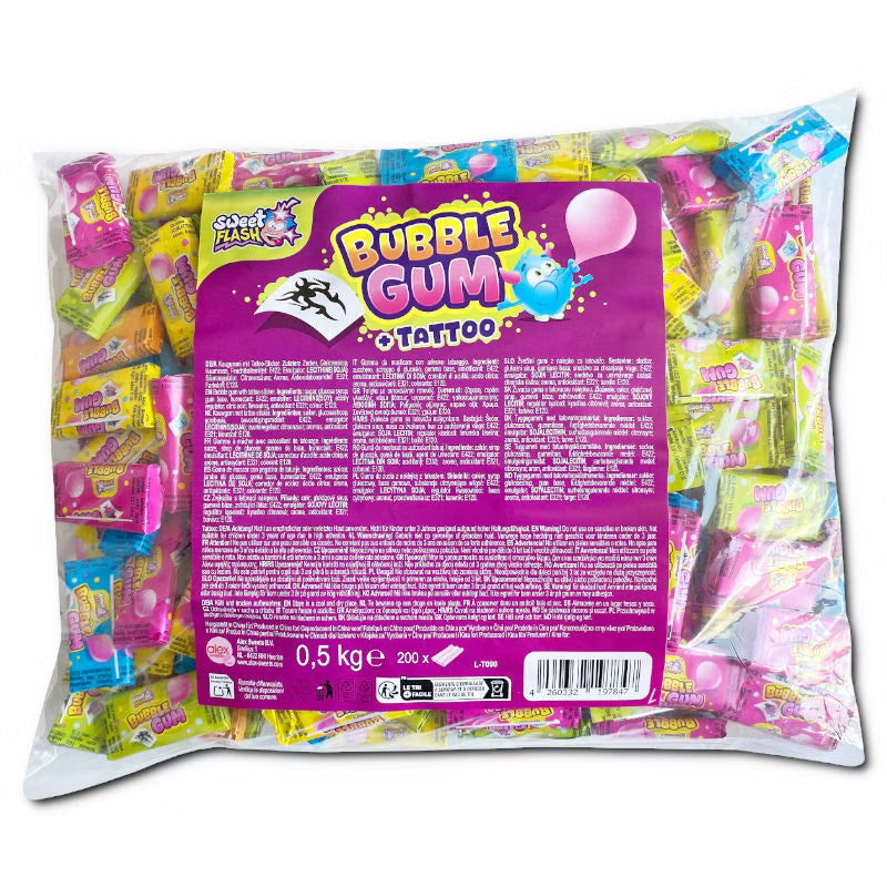 Alex Sweets GmbH Tattoo Gum, Kaugummi, Bubble Gum 200 Stück