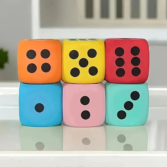 candytoys.ch 6-teiliges Großes Schaumstoff-Würfelset 3.7cm