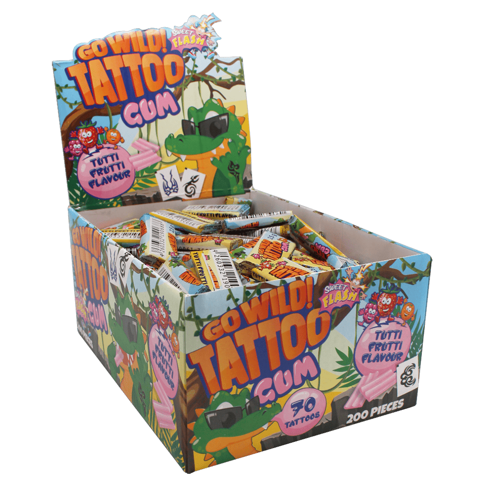 candytoys.ch Alex Sweets Go Wild! Tattoo Gum 200 Stück im Karton candytoys.ch Switzerland