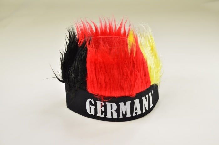candytoys.ch Deutschland Stirnband Mütze schwarz-rot-gold Plüschhaare