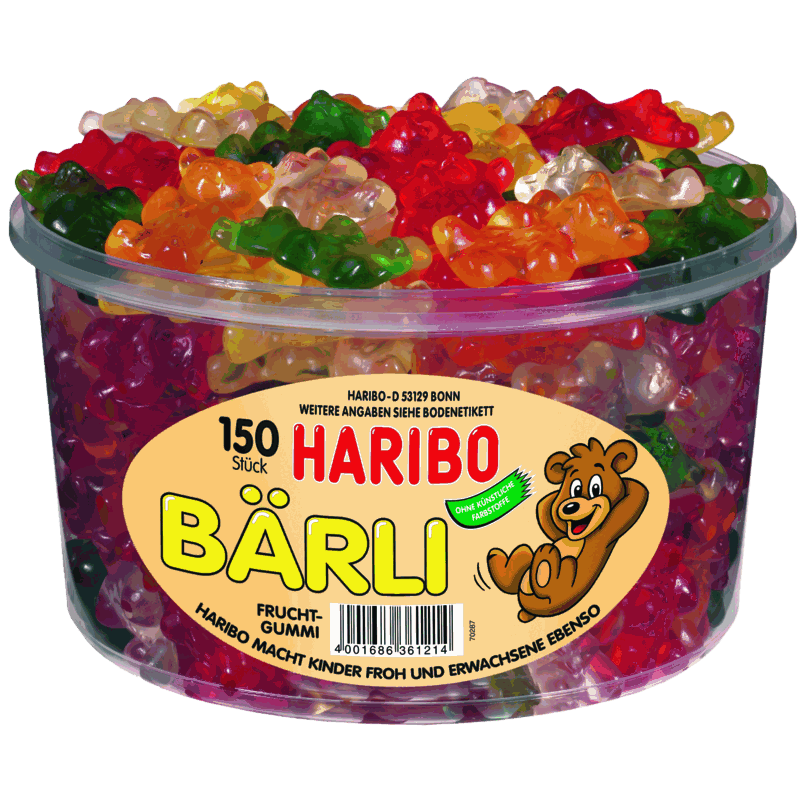 candytoys.ch Haribo Bärli 150 Stück in der Dose candytoys.ch Switzerland