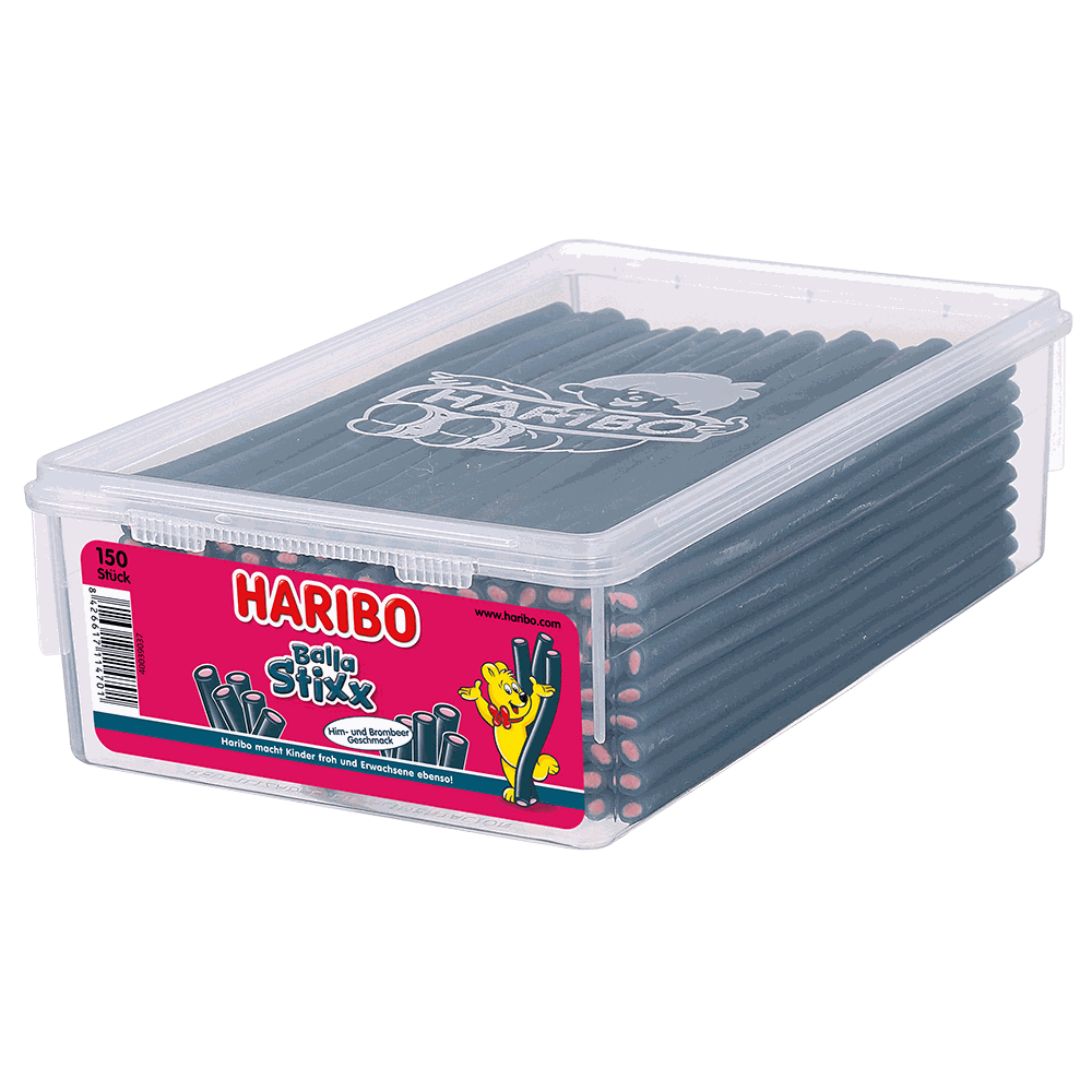 candytoys.ch Haribo Balla Stixx Himbeere/Brombeere 150 Stück in der Dose candytoys.ch Switzerland