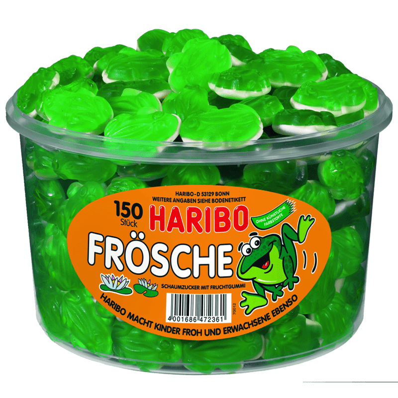 candytoys.ch Haribo Frösche 150 Stück in der Dose candytoys.ch Switzerland