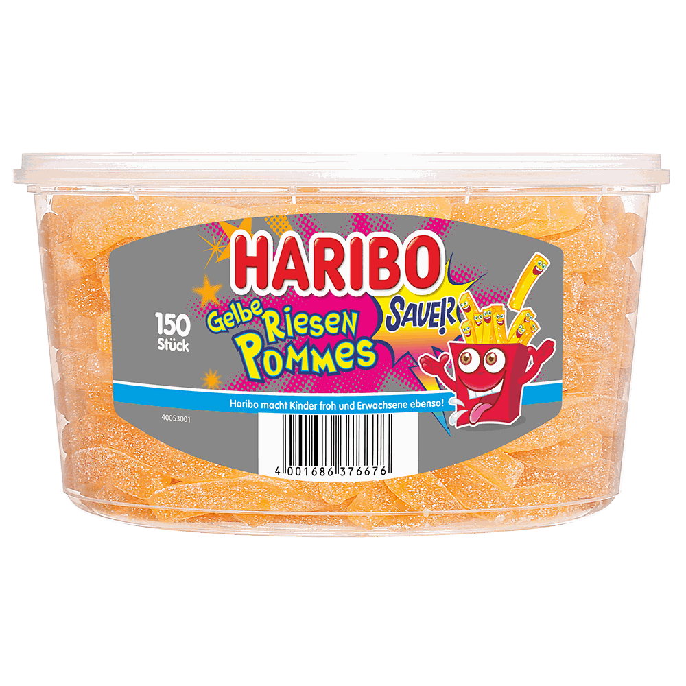 candytoys.ch Haribo Gelbe Riesen Pommes Sauer 150 Stück in der Dose candytoys.ch Switzerland