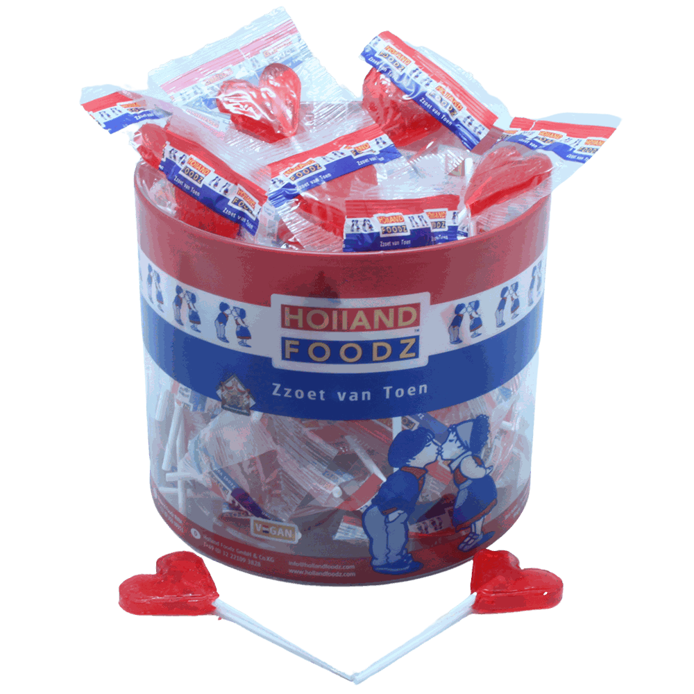 candytoys.ch Holland Foodz Herz Lolly 75 Stück in der Dose candytoys.ch Switzerland