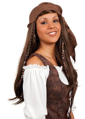 candytoys.ch Perücke - Verwegene Perücke mit Bandana braun candytoys.ch Switzerland