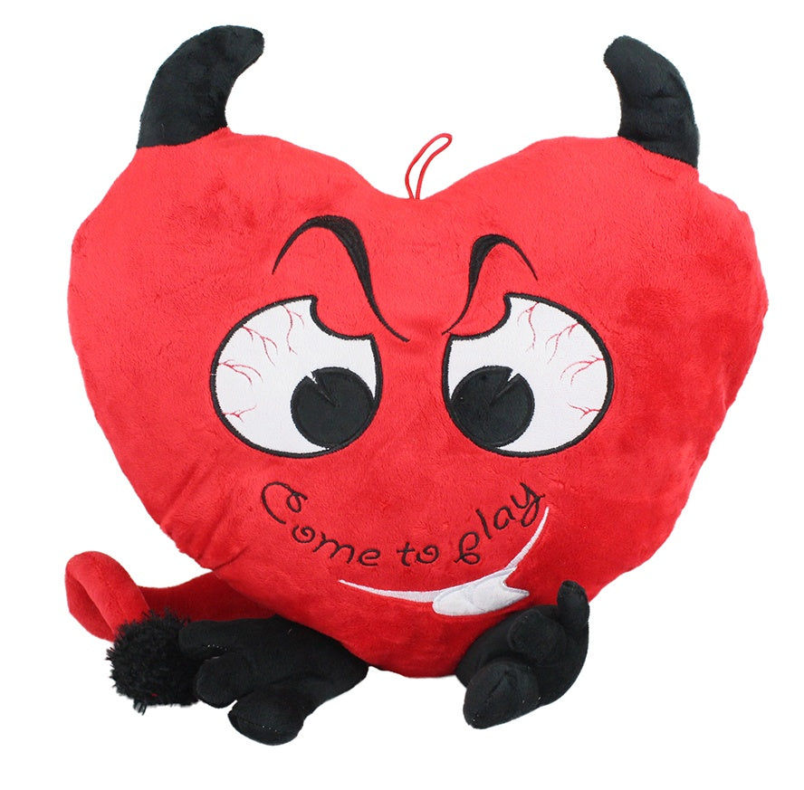 candytoys.ch Plüsch Herz als Teufelchen m Schrift 'Come to Play' ca 42cm candytoys.ch Switzerland