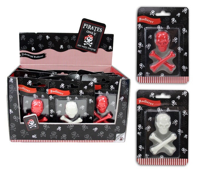 candytoys.ch Radiergummi Piraten Set 3 teilig - auf Karte ca 13,5x9,5cm candytoys.ch Switzerland