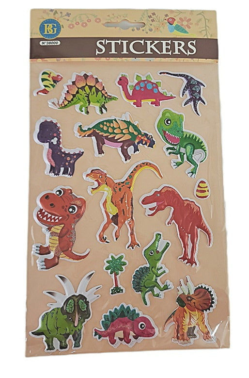 candytoys.ch Sticker Dinosaurier 16 Sticker auf Karte ca 29x16,7 cm candytoys.ch Switzerland