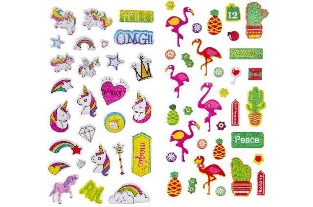 candytoys.ch Sticker Einhorn und Flamingo sortiert - Bogen ca 17,5x9,5cm candytoys.ch Switzerland
