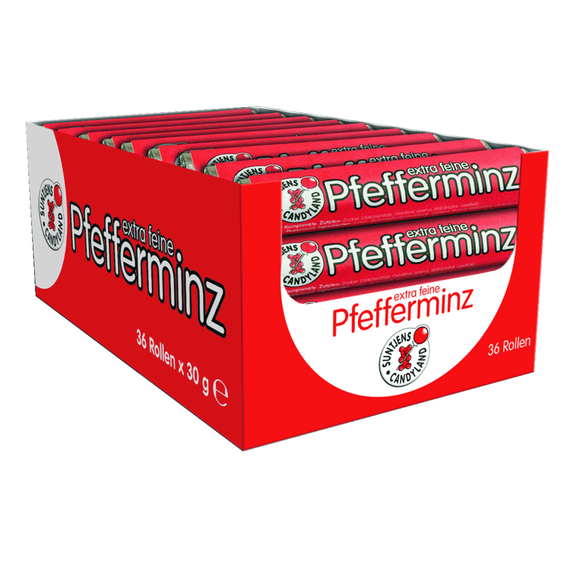 candytoys.ch Suntjens Pfefferminzrollen 36×30 Stück im Karton candytoys.ch Switzerland