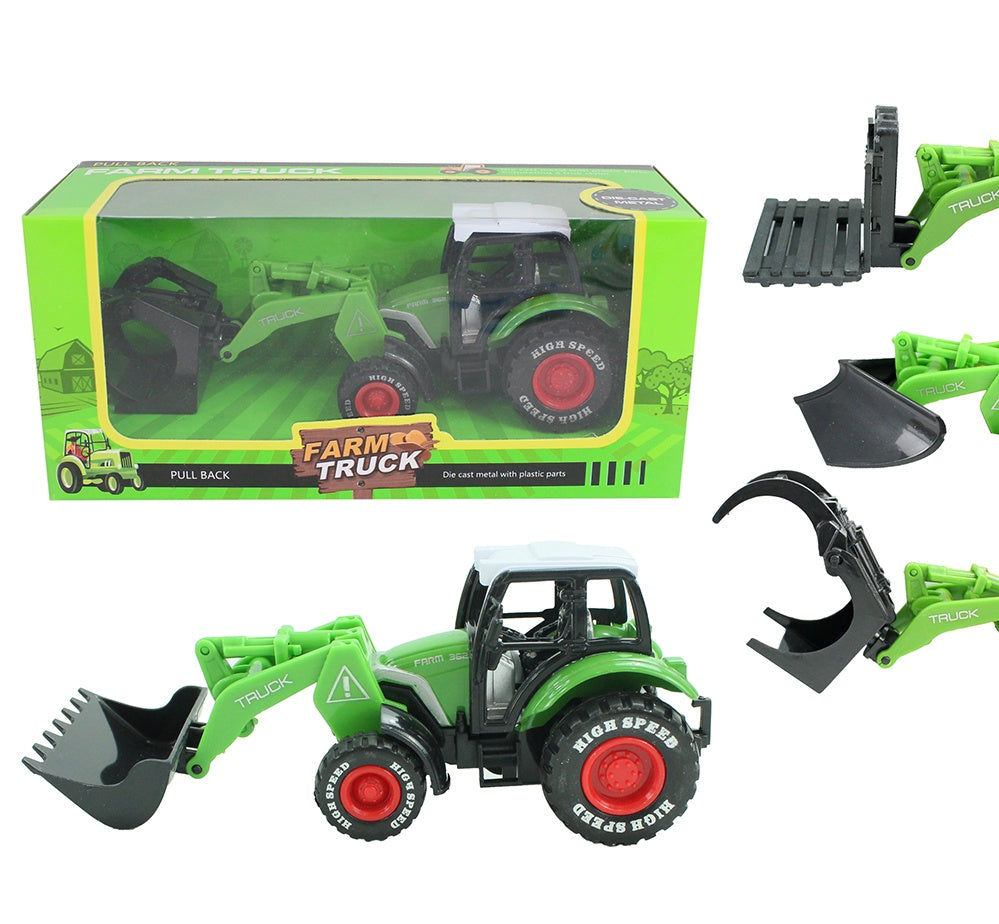 candytoys.ch Traktor METALL grün 4 fach sortierte Schaufeln ca 16 cm candytoys.ch Switzerland