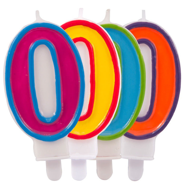 candytoys.ch Zahlenkerze '0' 4-fach sortiert - ca 7,5 cm candytoys.ch Switzerland
