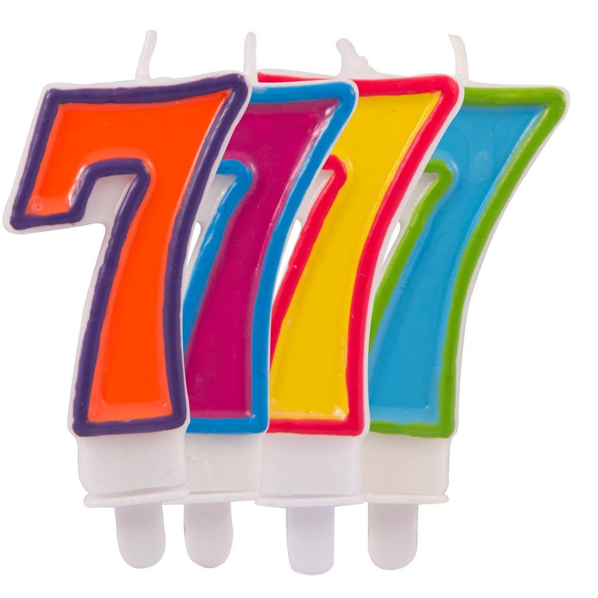 candytoys.ch Zahlenkerze '7' 4-fach sortiert - ca 7,5 cm candytoys.ch Switzerland