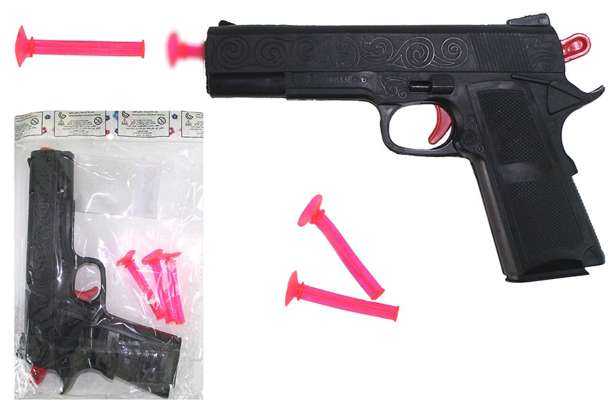 Pfeilpistole mit 3 Saugnapfpfeilen, Länge ca. 22 cm