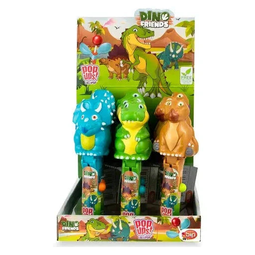 Dino Friends Dino Friends Pop ups Lollipop 12 Stück im Karton candytoys.ch Switzerland