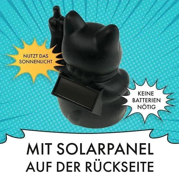 Elektroniktrade SOLAR CAT - Winkekatze mit Stinkefinger und Solarzelle