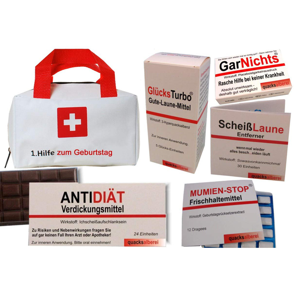 ERSTE HILFE TASCHE ZUM GEBURTSTAG, MIT WITZIGER FÜLLUNG