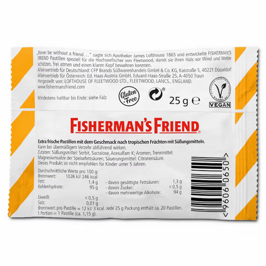 Fisherman's Friend Tropische zuckerfreie Pastillen, 25g Beutel