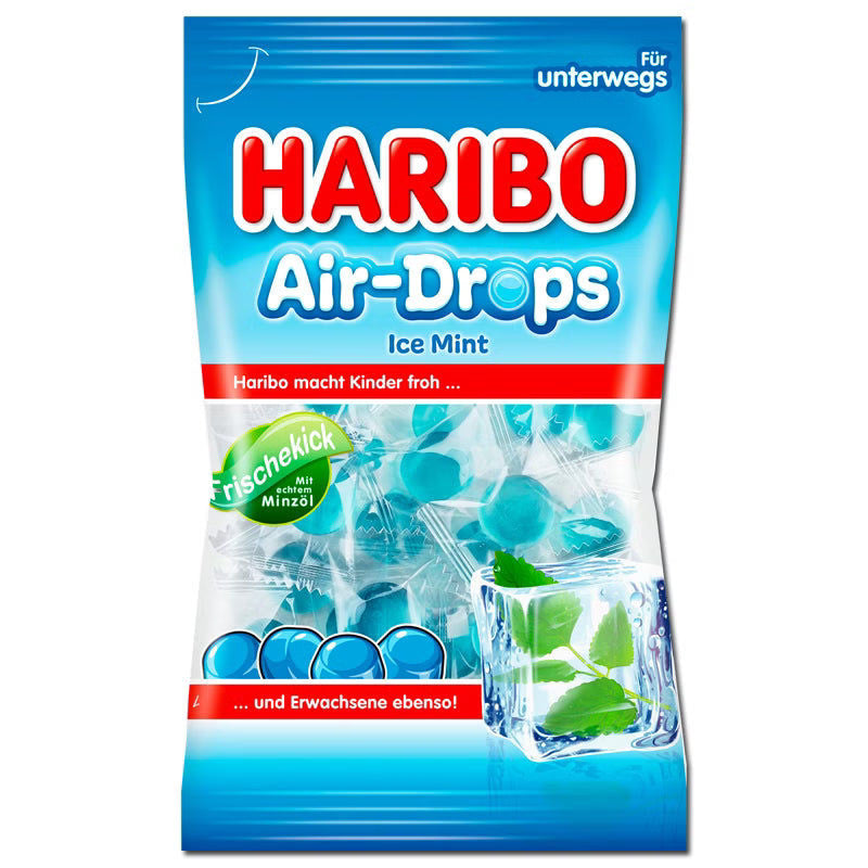 Haribo Air-Drops Ice Mint 100g Beutel - Erfrischende Minzbonbons