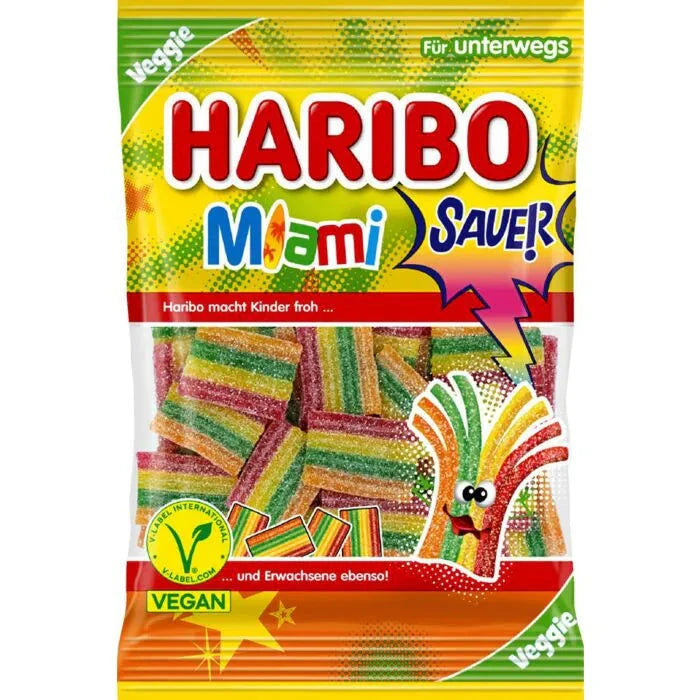 Haribo Miami Sauer Fruchtgummi 85g - Fruchtige Vielfalt in jeder Tüte