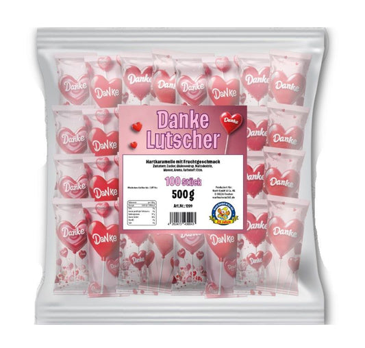 Krottis 100 x Lutscher "Danke" 500g
