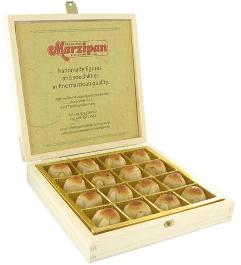 Odenwälder Marzipankonditorei GmbH Bethmännchen Marzipan in Holzkiste 200g - Feine Handwerkskunst