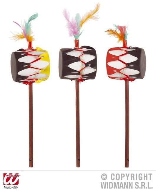 PL Handtrommel Indianer 3 Farben sortiert ca 19 cm candytoys.ch Switzerland