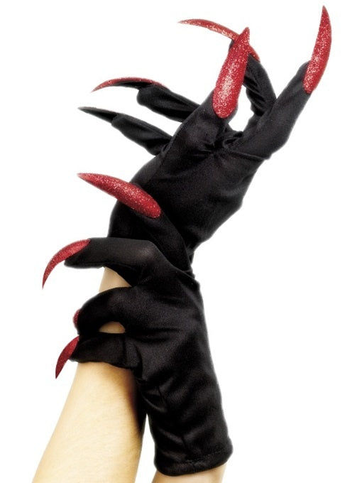 PL Krallenhandschuhe schwarz mit roten Nägeln candytoys.ch Switzerland