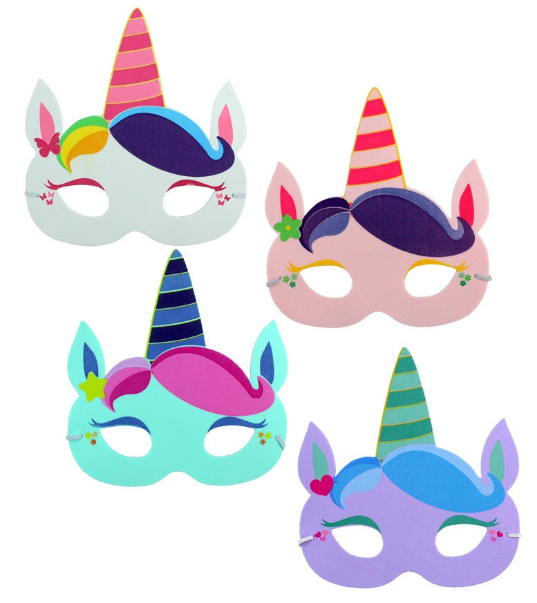 PL Maske Kindermaske Einhorn 4-fach sortiert - ca 17cm breit candytoys.ch Switzerland