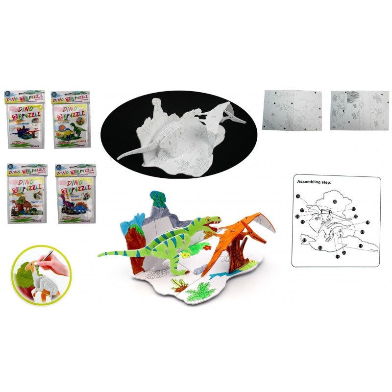 PL Puzzle Dinosaurier 3D Puzzle 4 fach sortiert candytoys.ch Switzerland