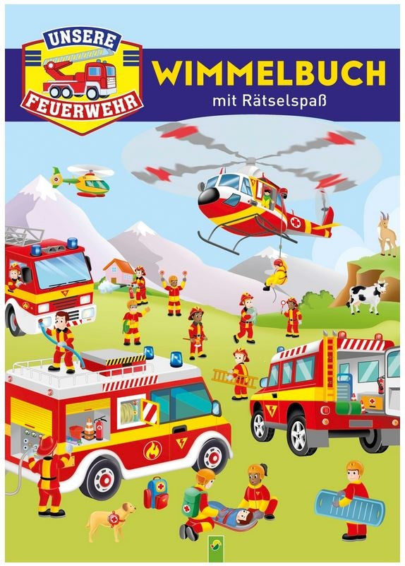 PL Wimmelbuch mit Rätselspaß Unsere Feuerwehr candytoys.ch Switzerland