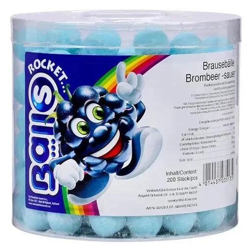 Rocket Balls Rocket Balls Brausebälle Brombeer 200 Stück in der Dose candytoys.ch Switzerland