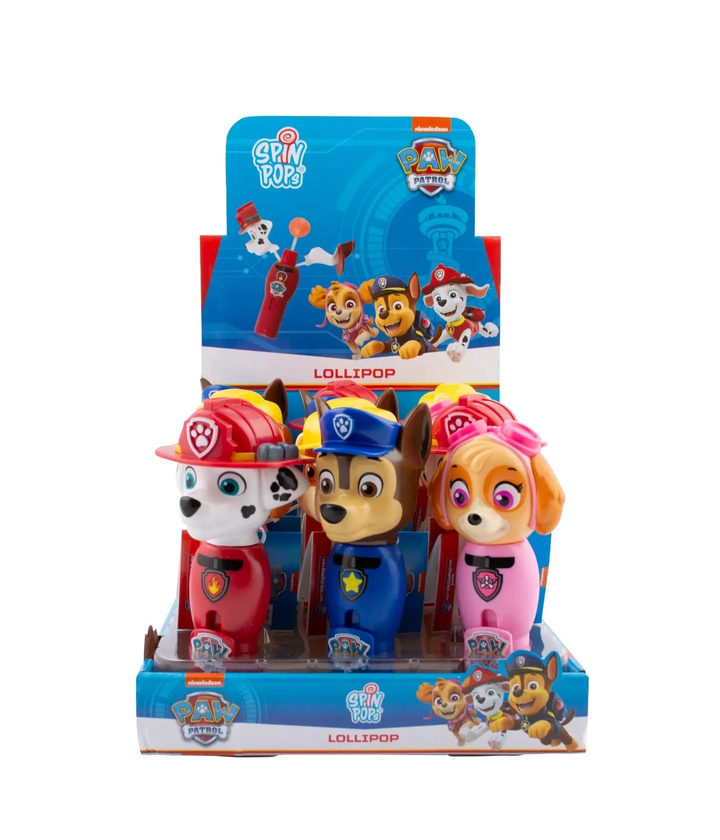 Sweet'n Fun Paw Patrol Spin Pops Lollipop 12 Stück im Karton candytoys.ch Switzerland