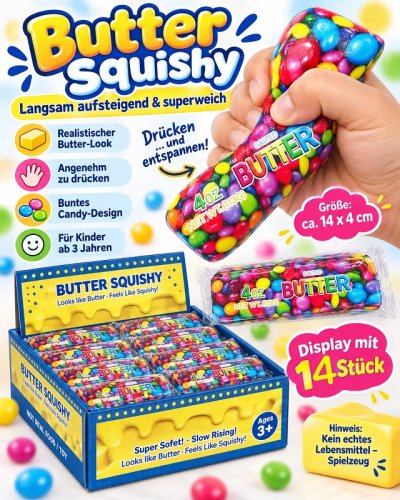 TS Anti Stress Butter Squishy mit Candy-Design Quetschspielzeug in Butteroptik