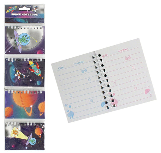 Notizbuch Weltraum Space 4 fach sortiert - ca 10,5x7,5cm