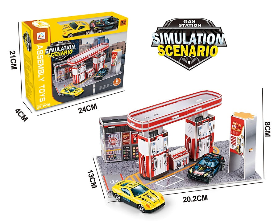 Tankstellen Station im Box verpackt ca 24x21x4,5cm