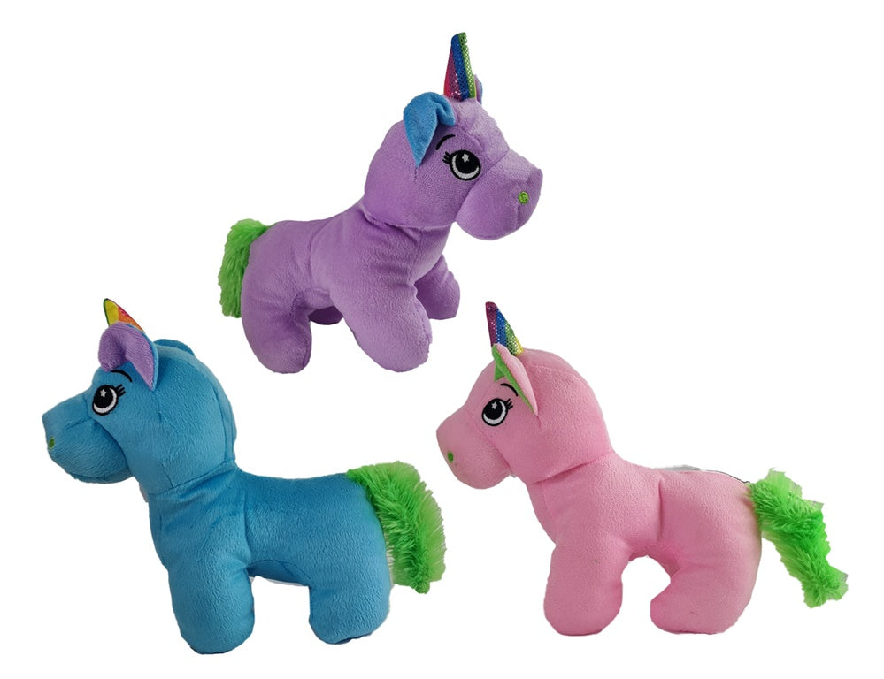 Einhorn 3-farbig sortiert, ca. 18 cm, Plüschspielzeug