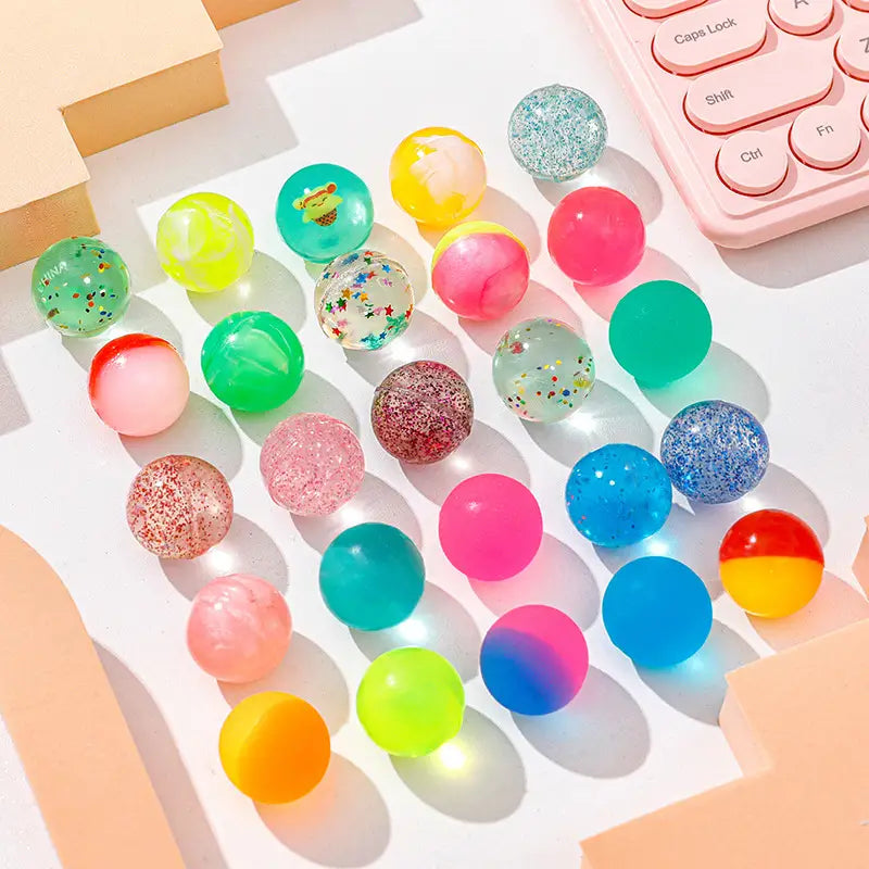10 Stück Bunte Transparente Elastische Bälle