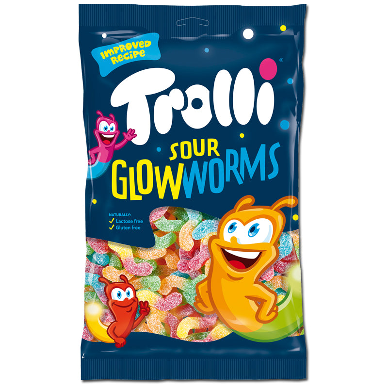 Trolli Glühwürmchen, Fruchtgummi, sauer, 1 kg Beutel